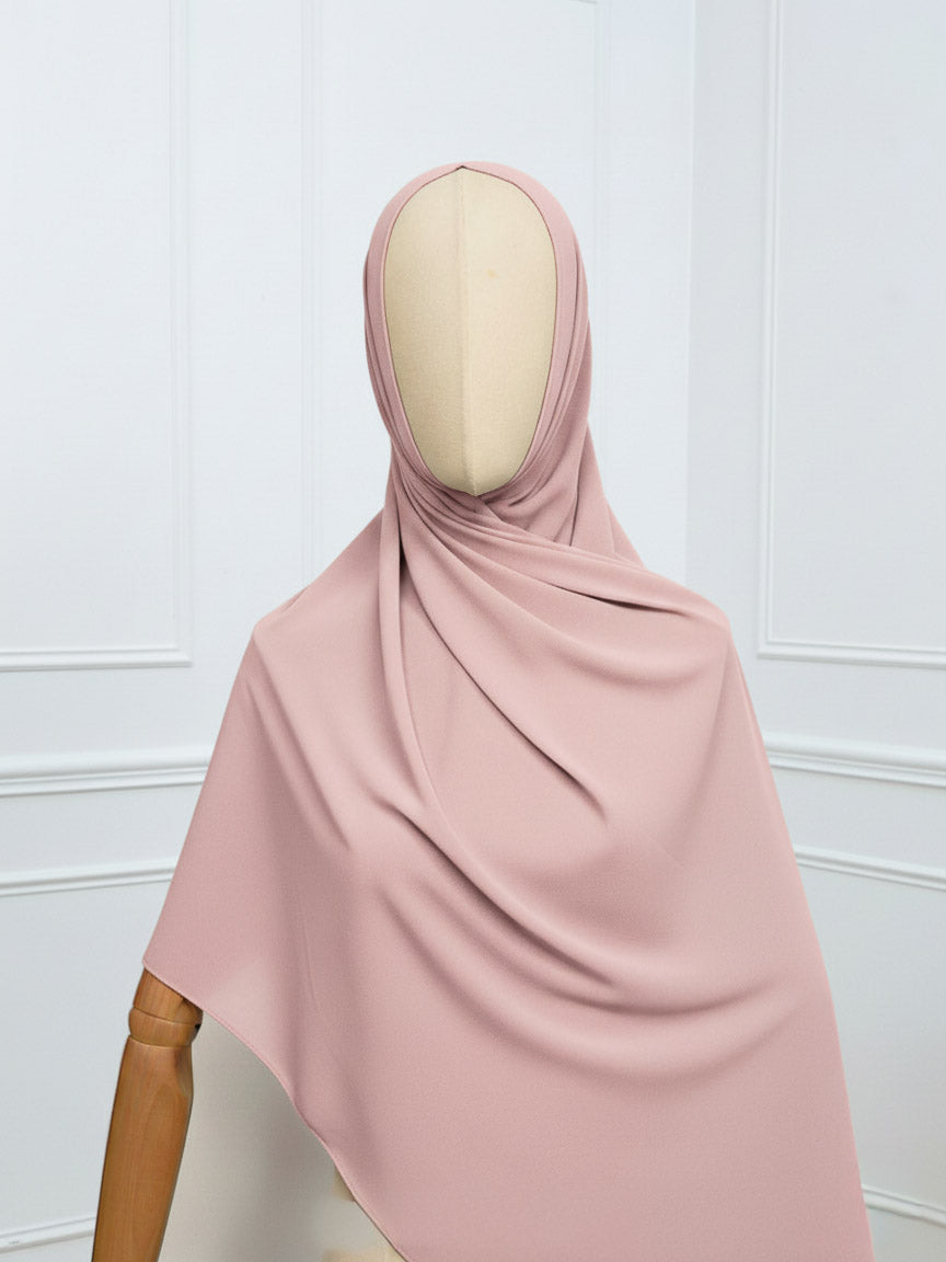 Hijab avec aimants intégrés en Mousseline - Rose