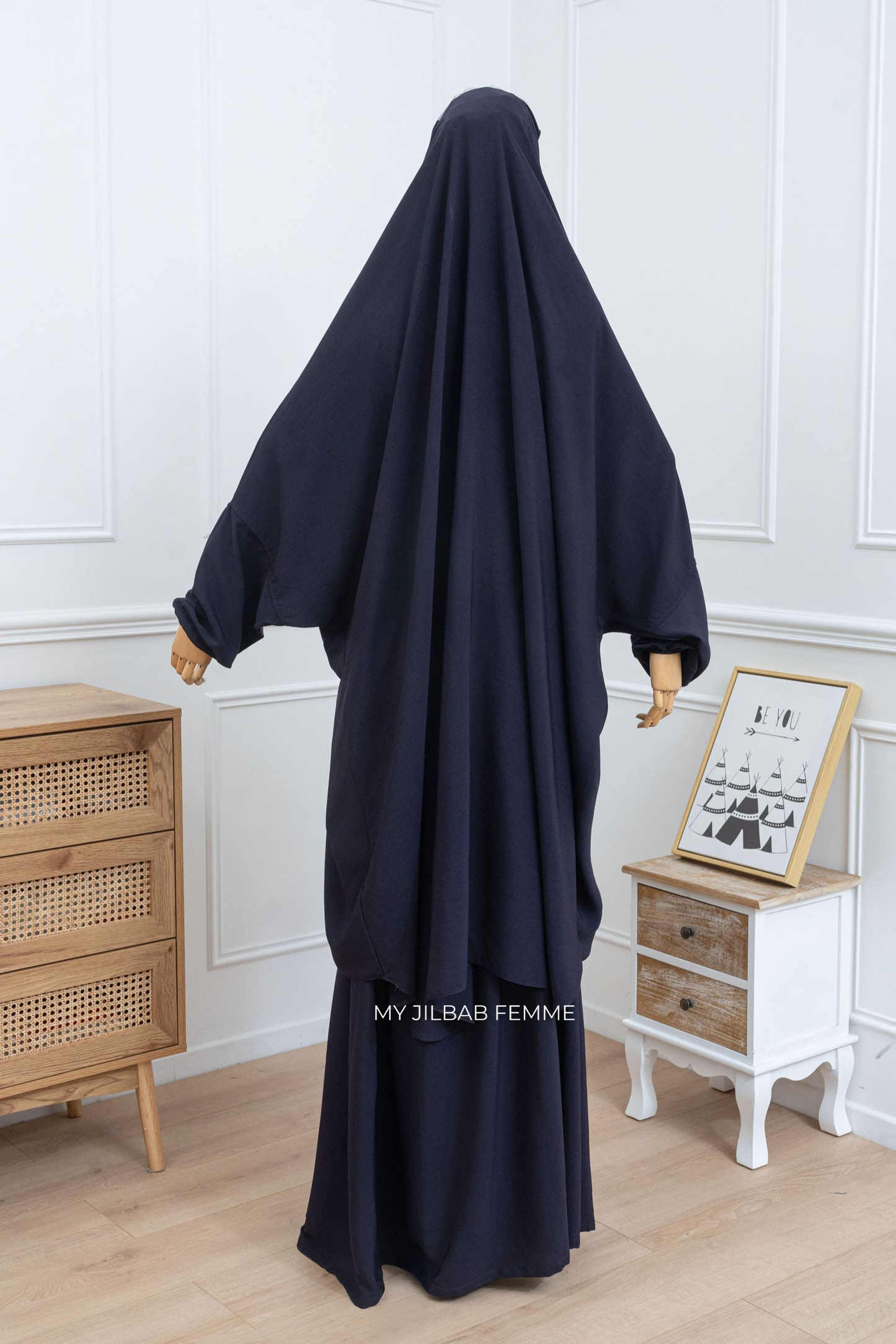 Jilbab 2 pièces - Bleu Marine - Petite Taille