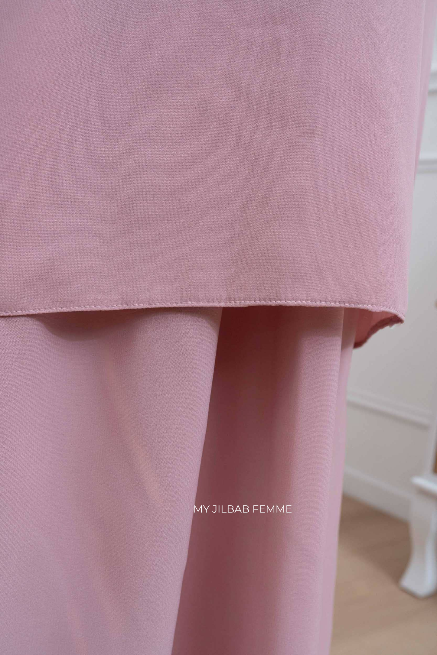 Jilbab 2 pièces - Rose - Petite Taille