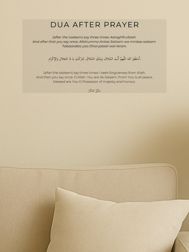 Sticky Doua après la prière