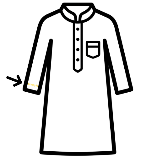 Position broderie du Qamis