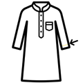 Position broderie du Qamis