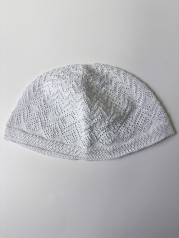 Chechia blanche en 100% coton