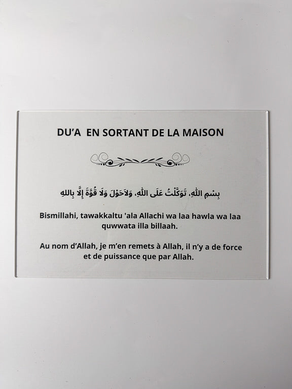 plexiglas dua en sortant de la maison