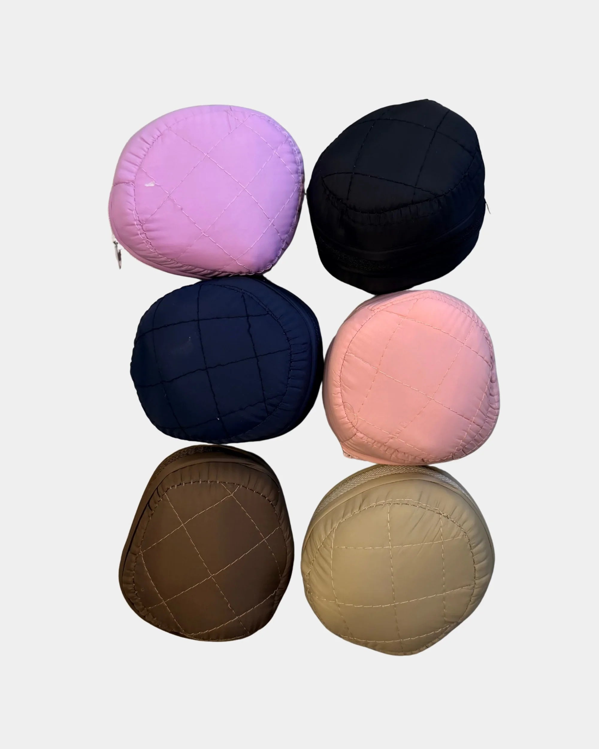 Pochette de rangement assortie de l'ensemble de prière jilbab compact MJF, coloris lilas, noir, bleu marine, rose, marron et camel