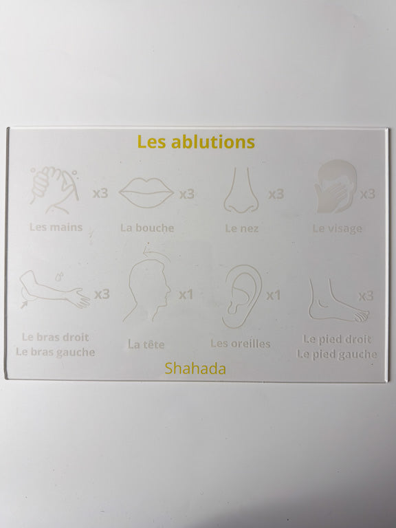 Plexiglas Guide ablutions étape par étape