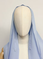 Hijab avec aimants intégrés en Mousseline - Gris Clair