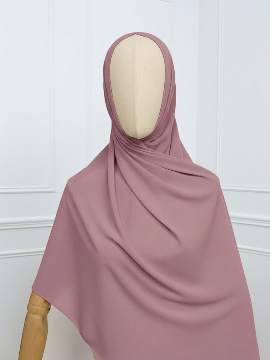 Hijab avec aimants intégrés en Mousseline - Violet