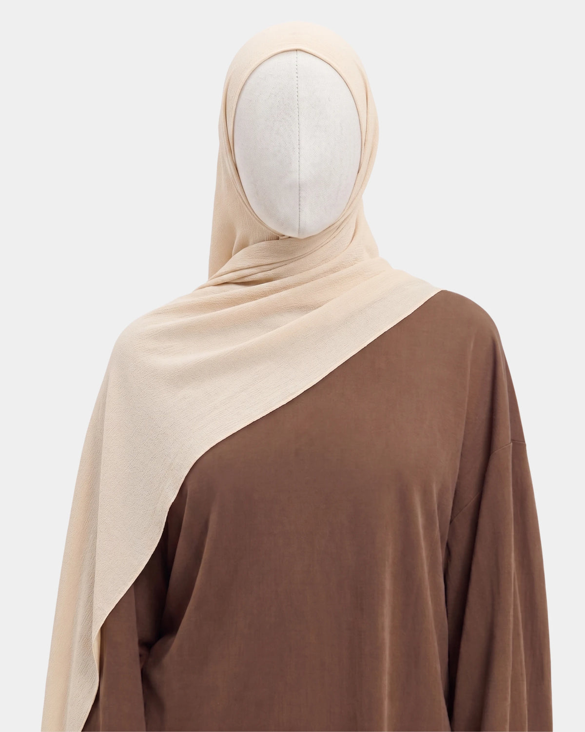 Hijab avec aimants intégrés en Mousseline - Beige