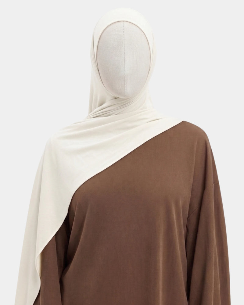 Hijab avec aimants intégrés en Mousseline - Blanc