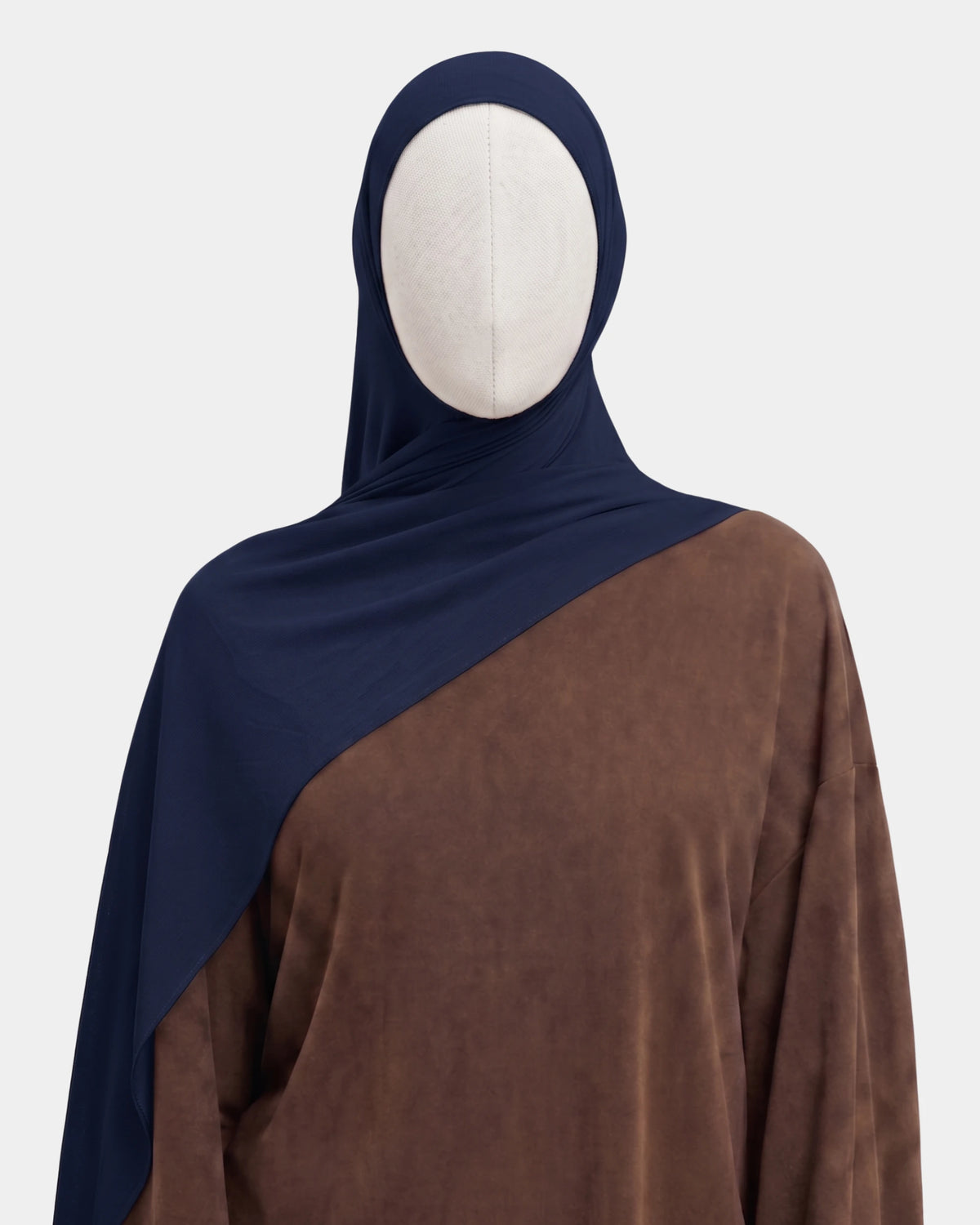 Hijab avec aimants intégrés en Mousseline - Bleu marine