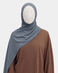 Hijab avec aimants intégrés en Mousseline - Bleu nuit