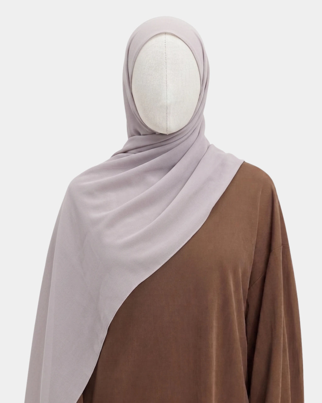 Hijab avec aimants intégrés en Mousseline - Gris Clair