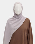 Hijab avec aimants intégrés en Mousseline - Gris Clair