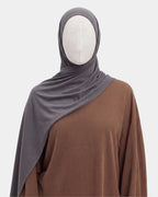 Hijab avec aimants intégrés en Mousseline - Gris