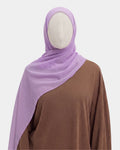 Hijab mousseline lilas à aimants intégrés, bonnet tube cousu, fini sans épingle, tissu léger et respirant