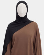 Hijab avec aimants intégrés en Mousseline - Noir