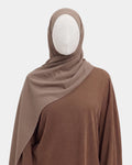 Hijab avec aimants intégrés en Mousseline - Taupe clair