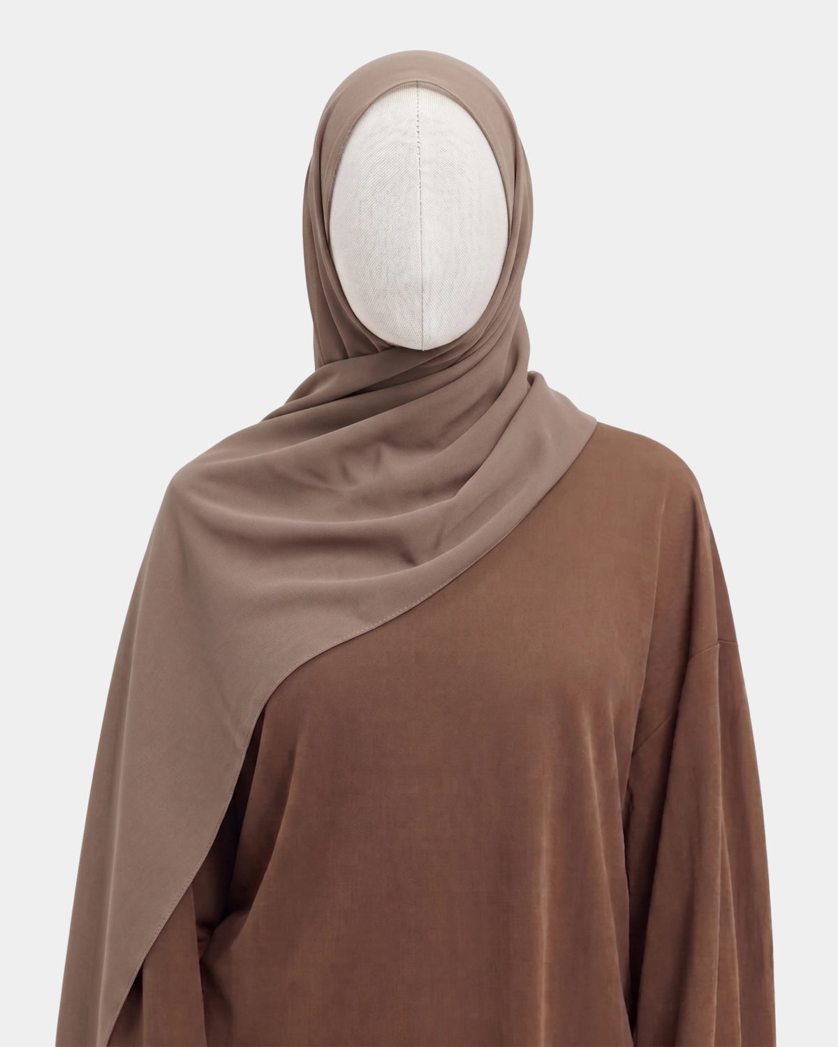 Hijab avec aimants intégrés en Mousseline - Taupe clair