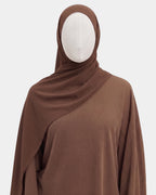 Hijab avec aimants intégrés en Mousseline - Taupe