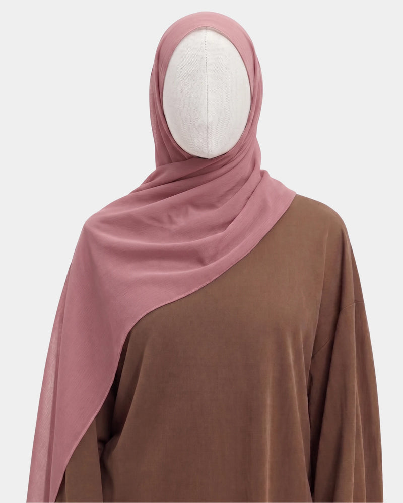 Hijab avec aimants intégrés en Mousseline - Violet