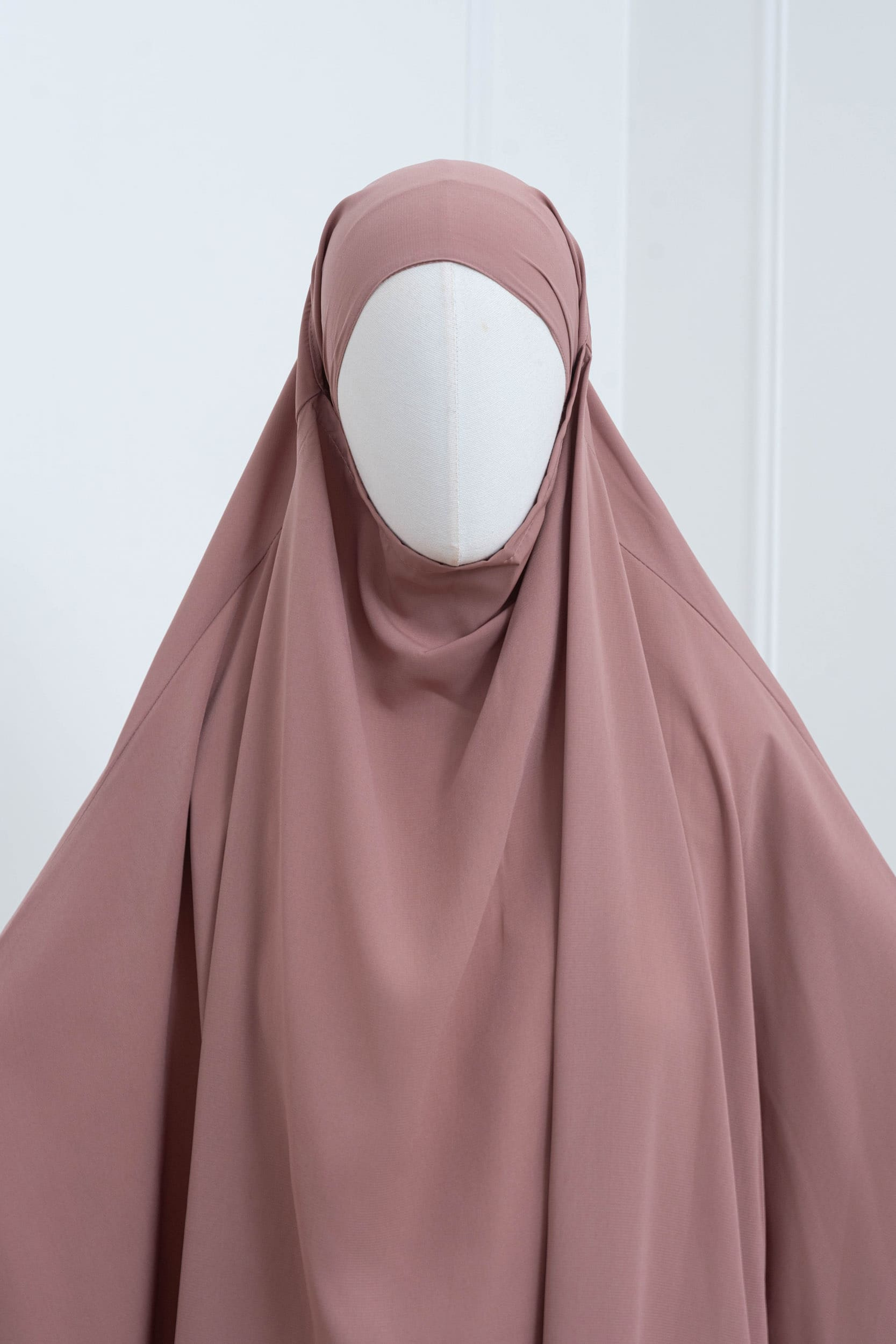 jilbab une pièce beige rose hijab