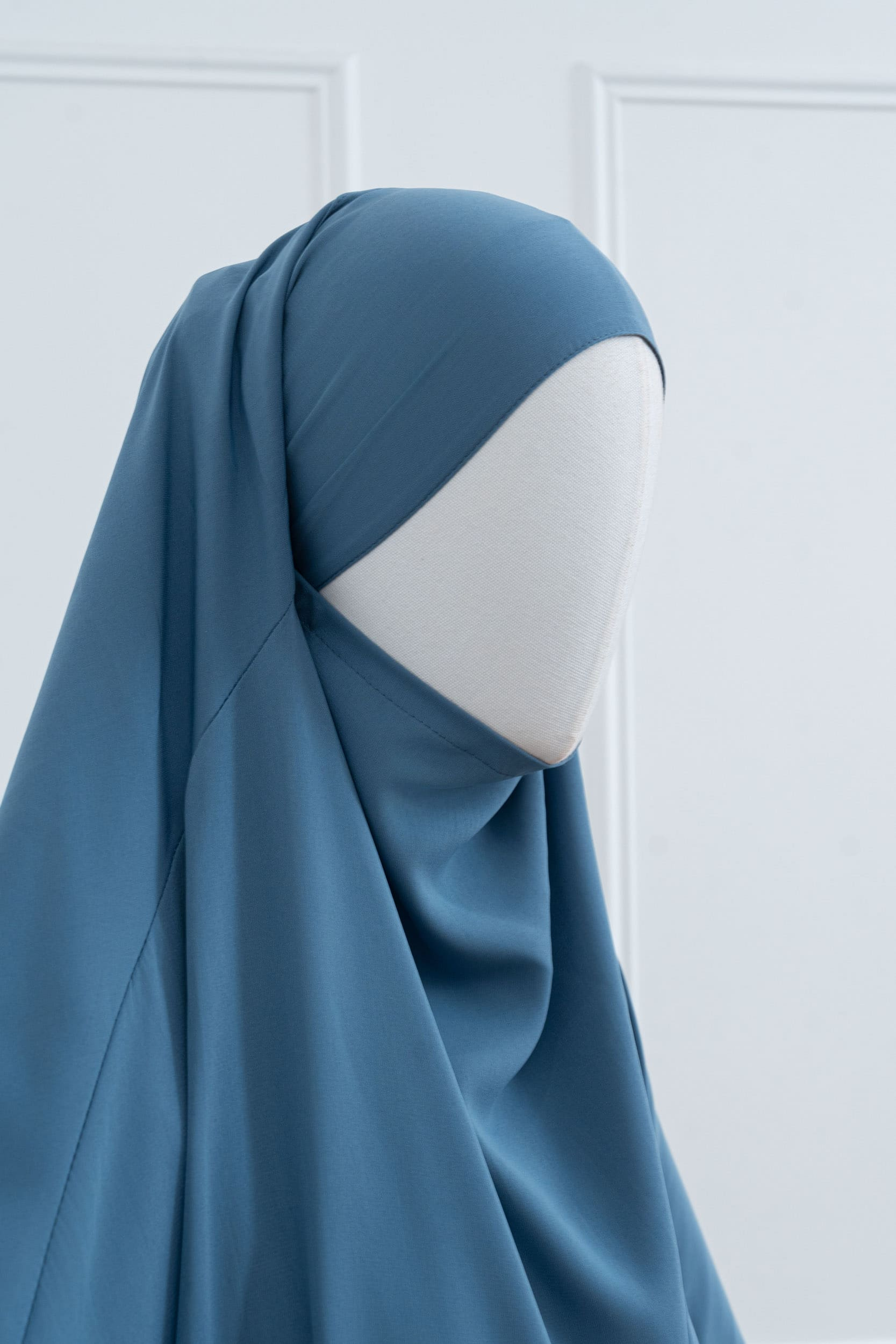 jilbab une pièce bleu marine hijab profil