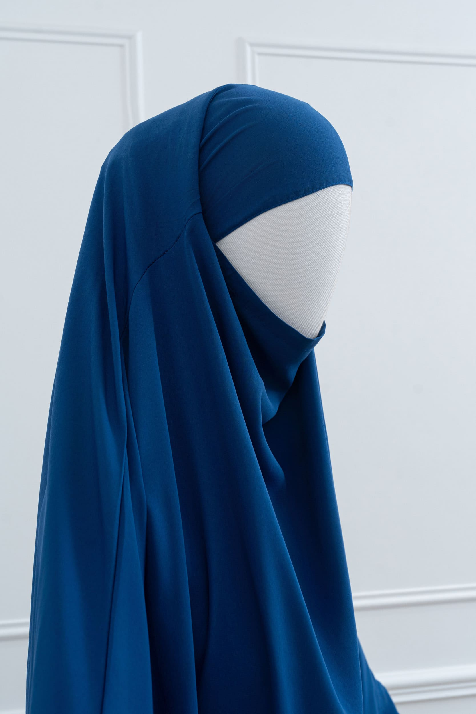 jilbab une pièce bleu royal profil hijab