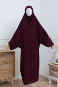 jilbab une pièce bordeaux face