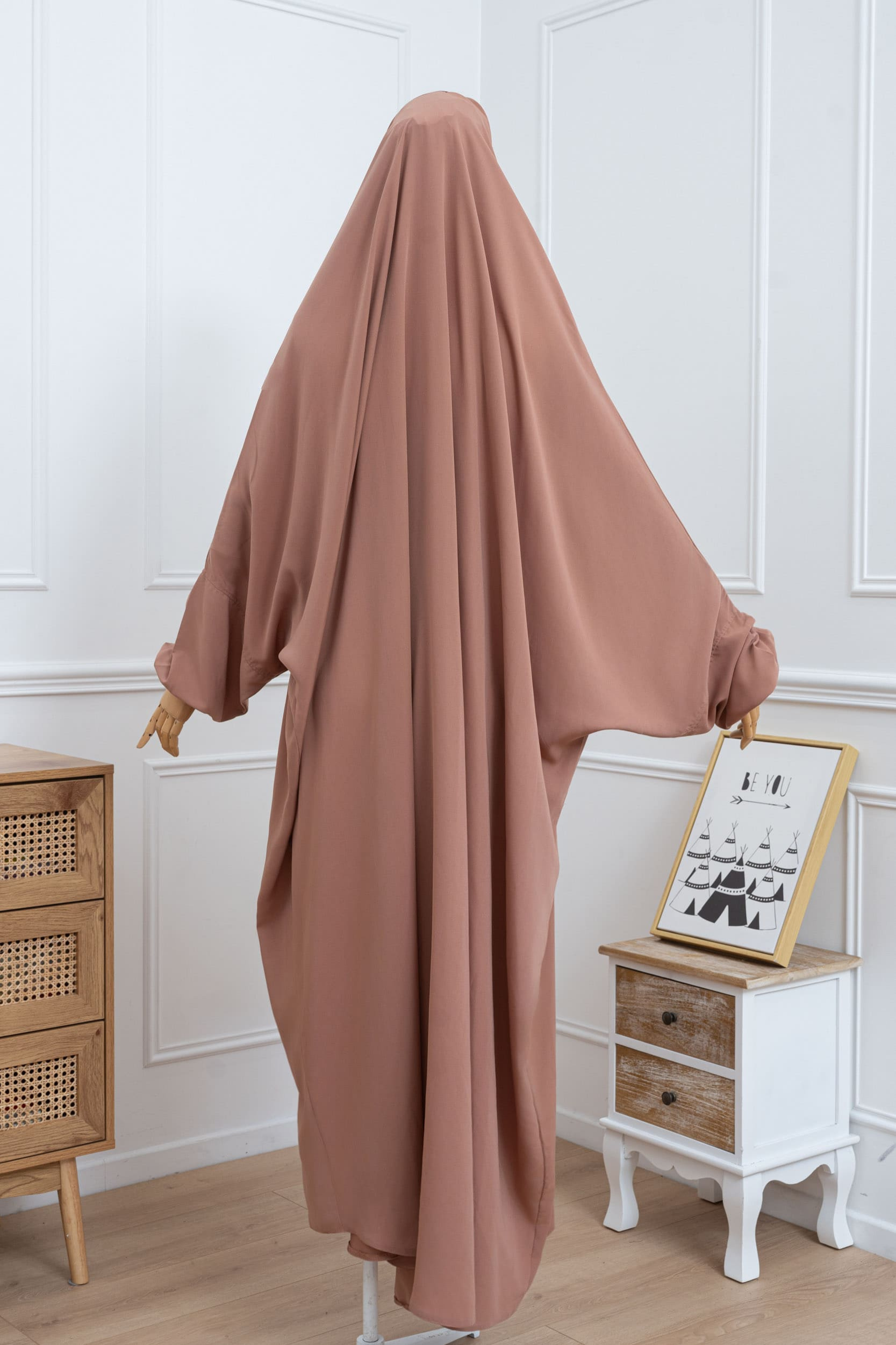 jilbab une pièce camel dos