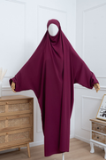 jilbab une pièce fuchsia face
