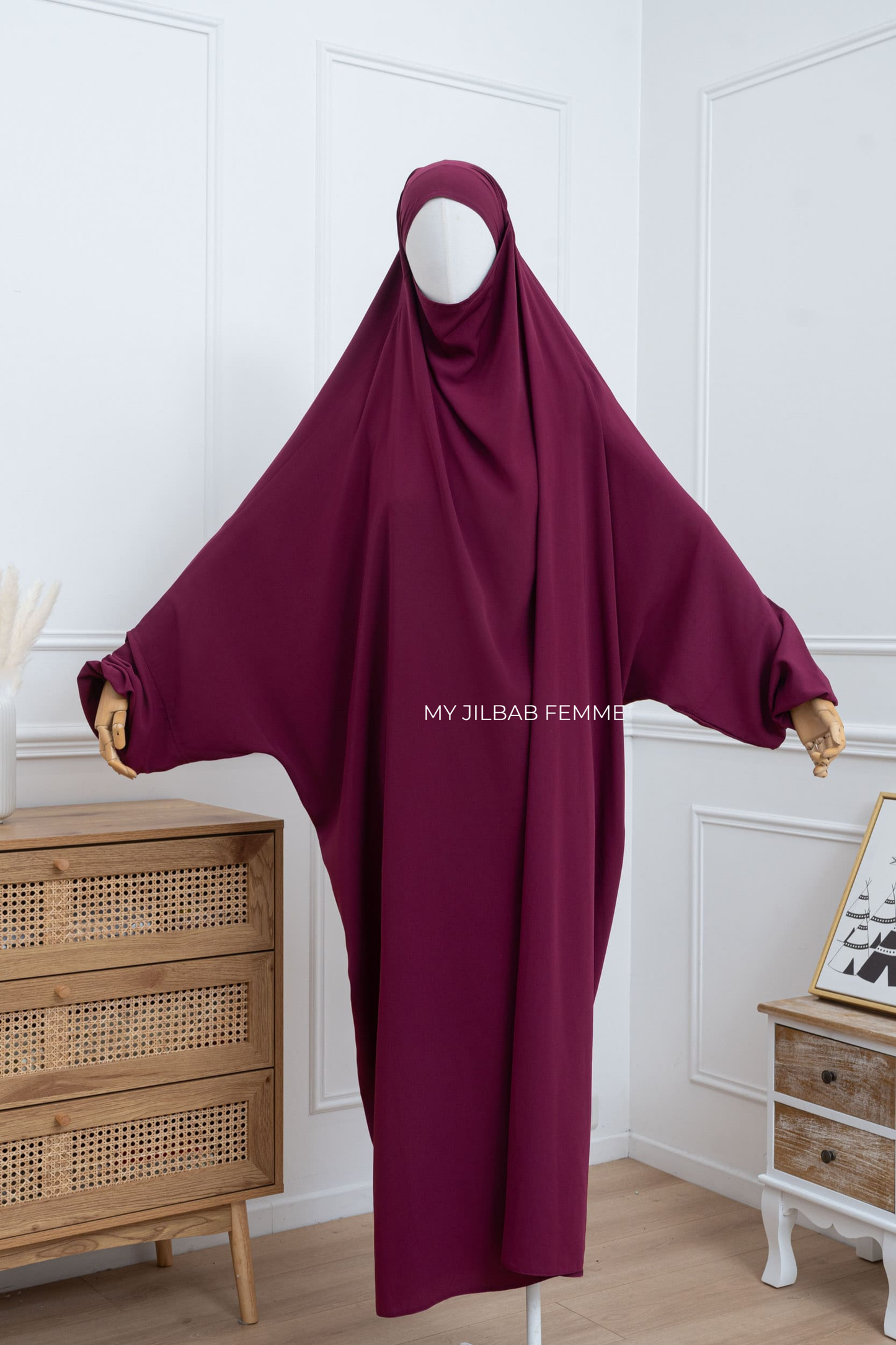 Jilbab 1 pièce - Rose Fuchsia