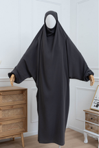 jilbab une pièce gris face