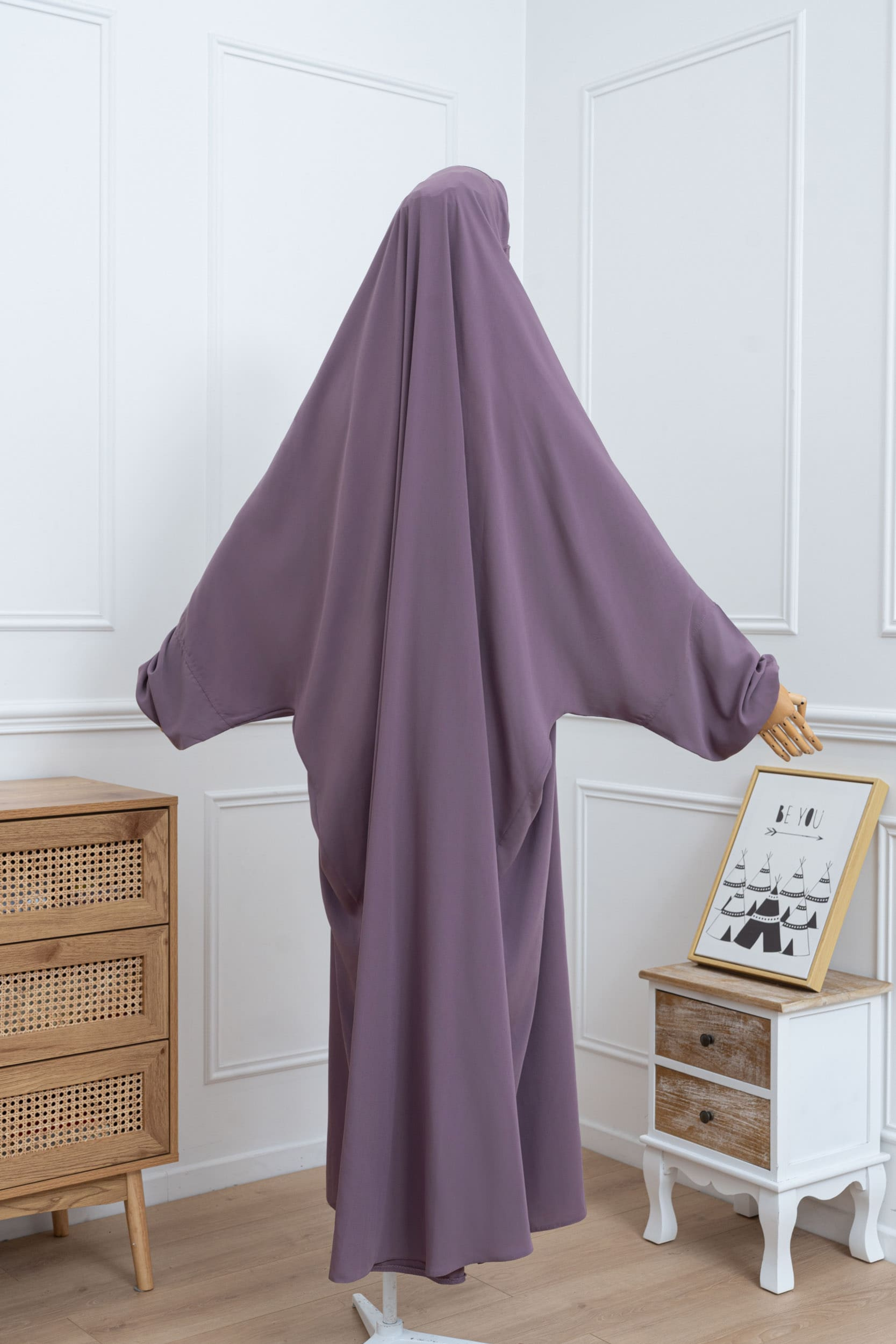 jilbab une pièce lilas dos