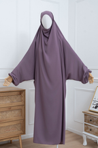 jilbab une pièce lilas face