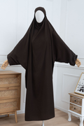 jilbab une pièce marron profil
