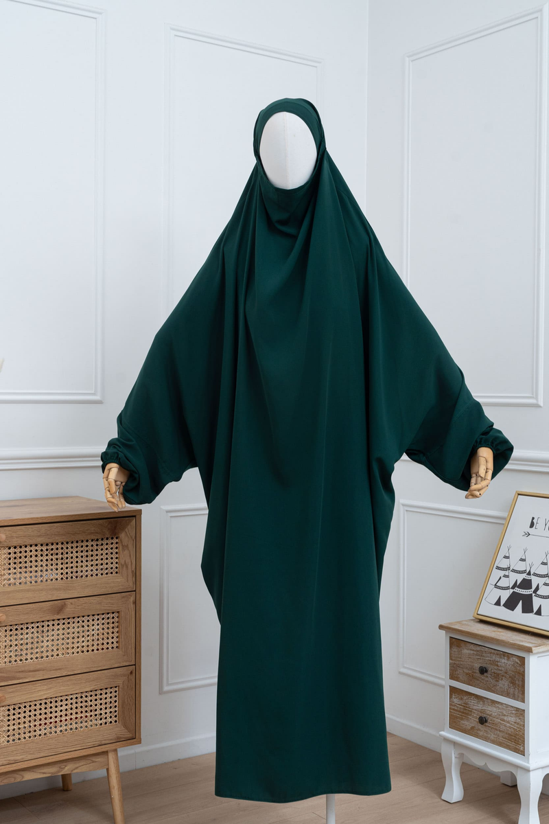 jilbab une pièce vert forêt face