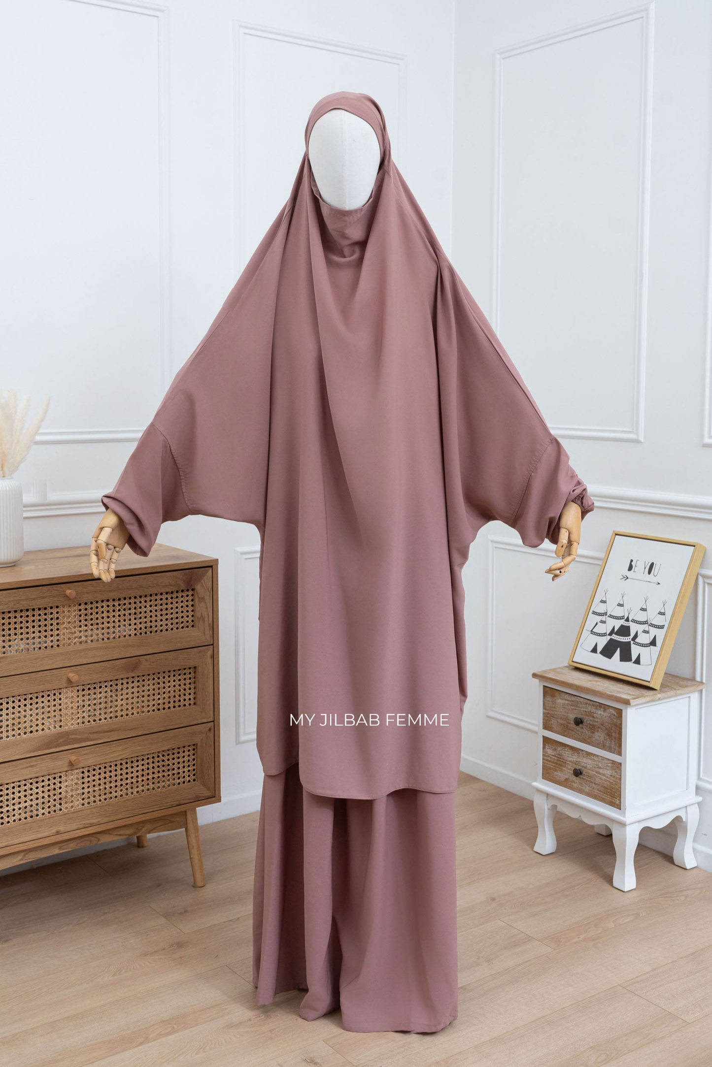 Jilbab 2 pièces - Beige rosé