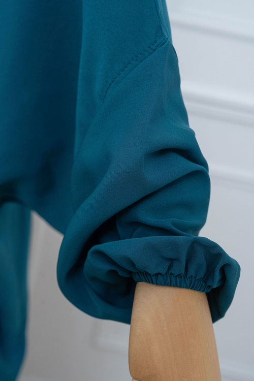 jilbab deux pièce bleu canard manche