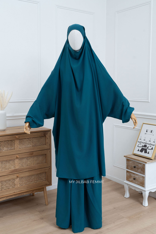 Jilbab 2 pièces - Bleu canard