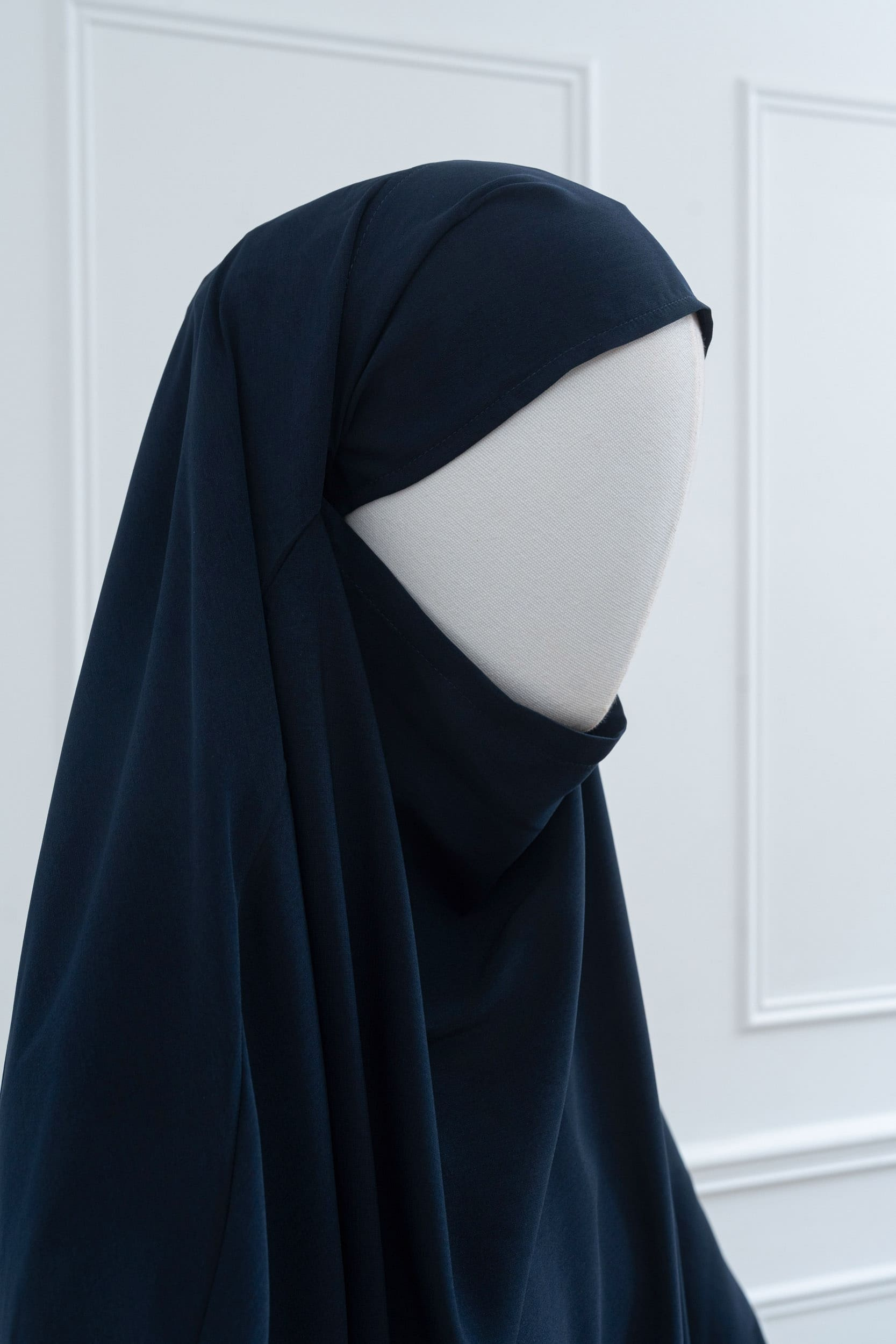 jilbab deux pièce bleu marine hijab profil