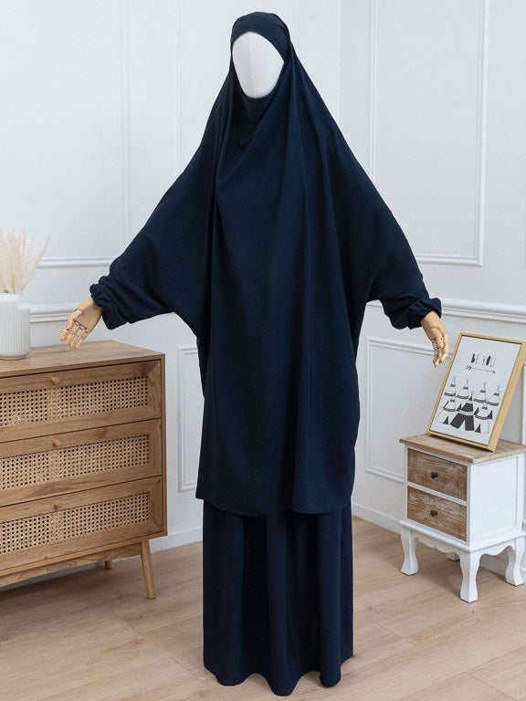 Jilbab 2 pièces - Bleu marine - Petite Taille