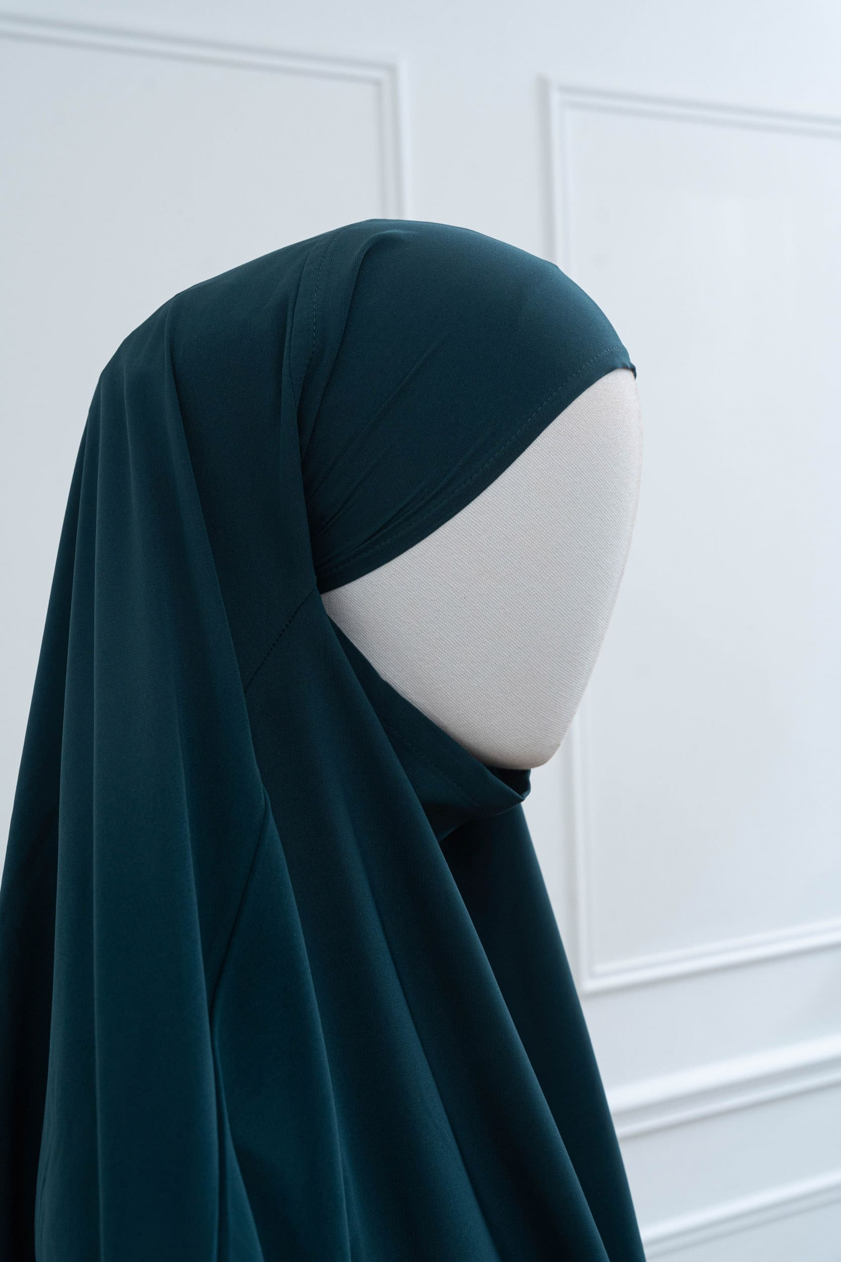 jilbab deux pièce bleu pétrole hijab profil