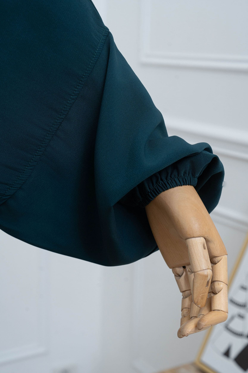 jilbab deux pièce bleu pétrole manche