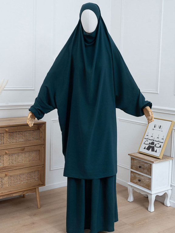 Jilbab 2 pièces - Bleu pétrole