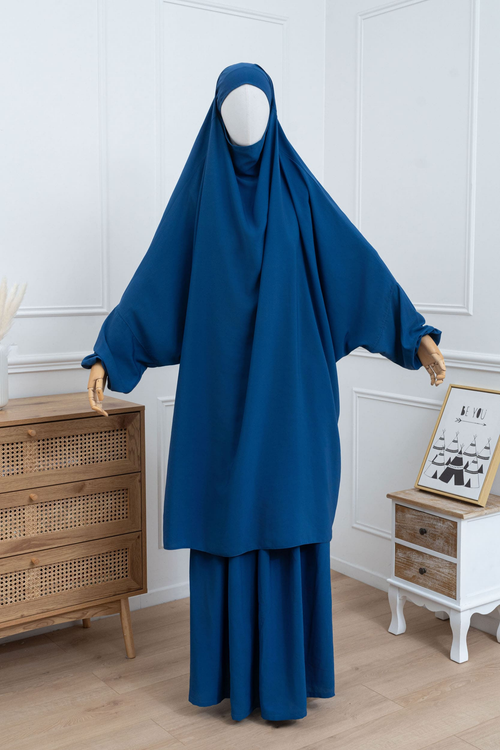 jilbab deux pièce bleu royal