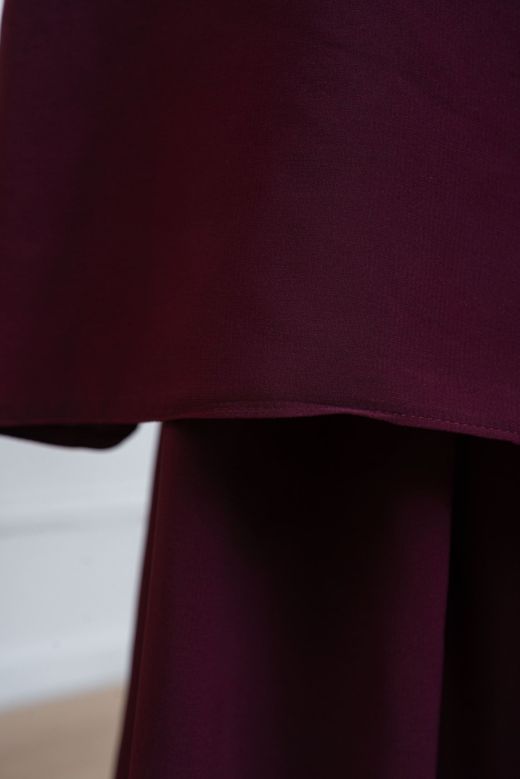 jilbab deux pièce bordeaux jupe