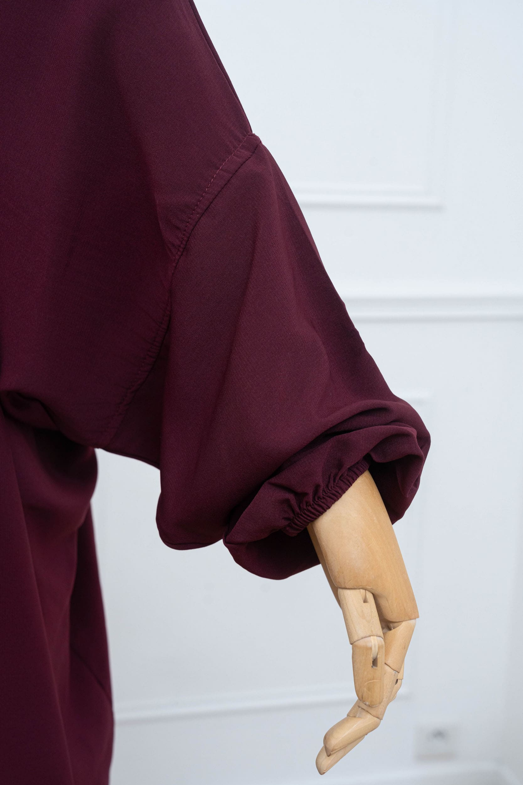 jilbab deux pièce bordeaux manche