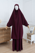 jilbab deux pièce bordeaux face
