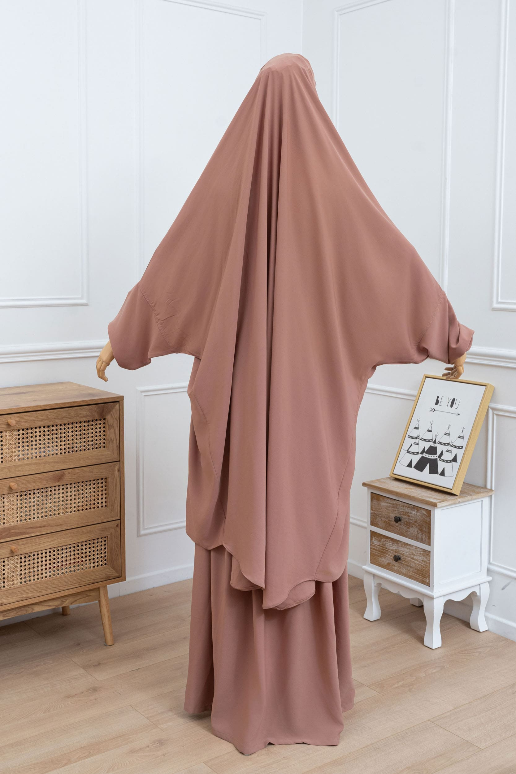jilbab deux pièces camel dos